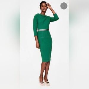 Boden Green Ottoman Midi Dress Size 6 Petite